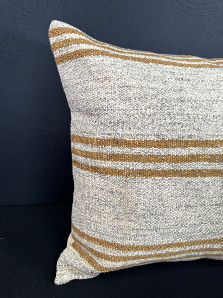 Turkish Hemp Pillow Cushion Natural Beige Brown Cushion Cover 20x20 #30622