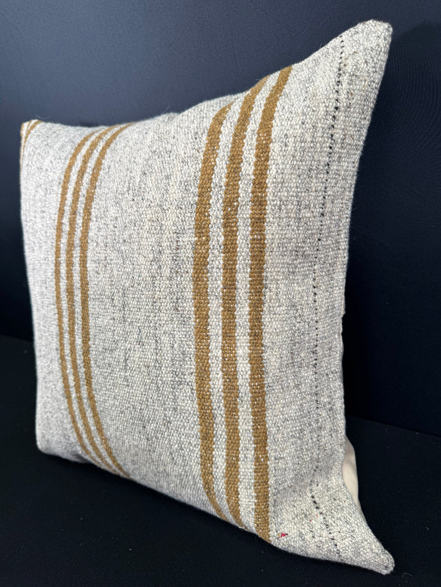 Turkish Hemp Pillow Cushion Natural Beige Brown Cushion Cover 20x20 #30622