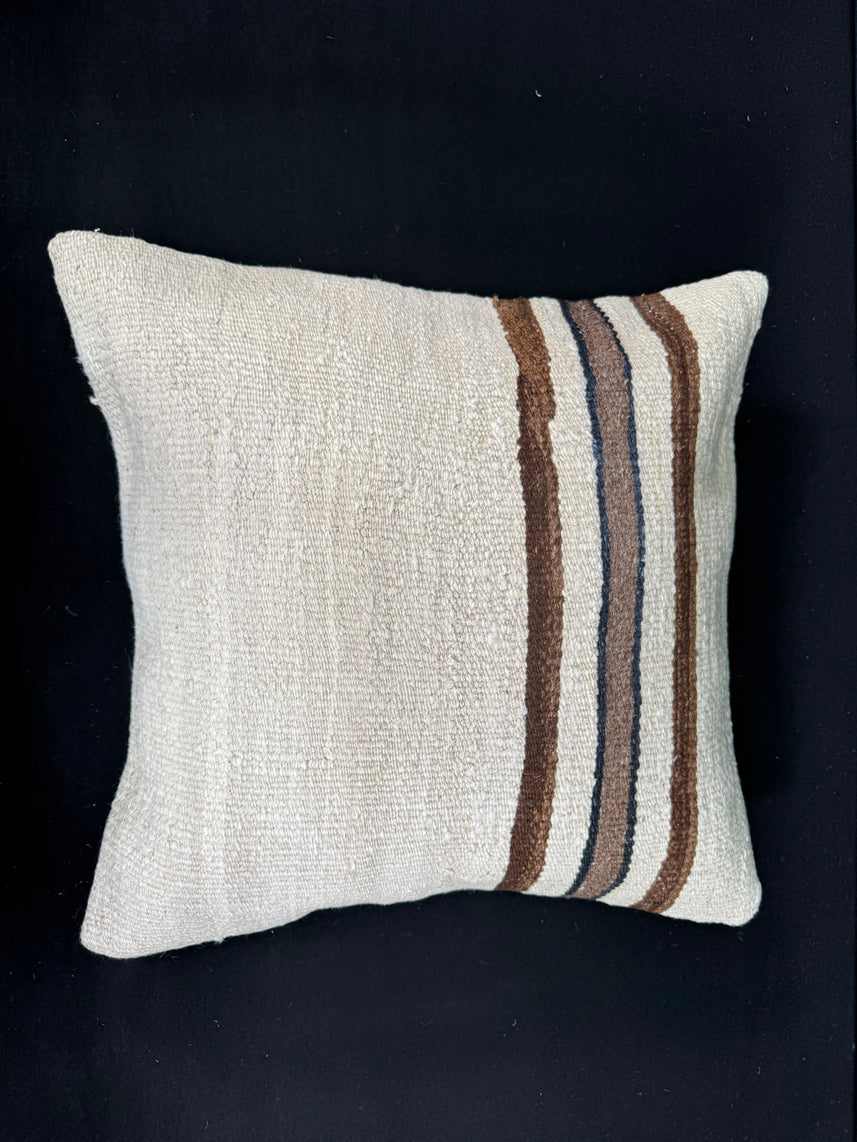 Turkish Hemp Pillow Cushion Natural Beige Brown Cushion Cover 20x20 #30618