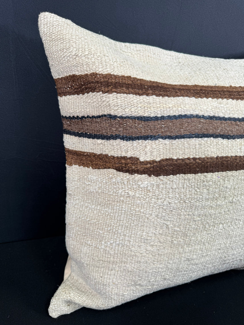 Turkish Hemp Pillow Cushion Natural Beige Brown Cushion Cover 20x20 #30618