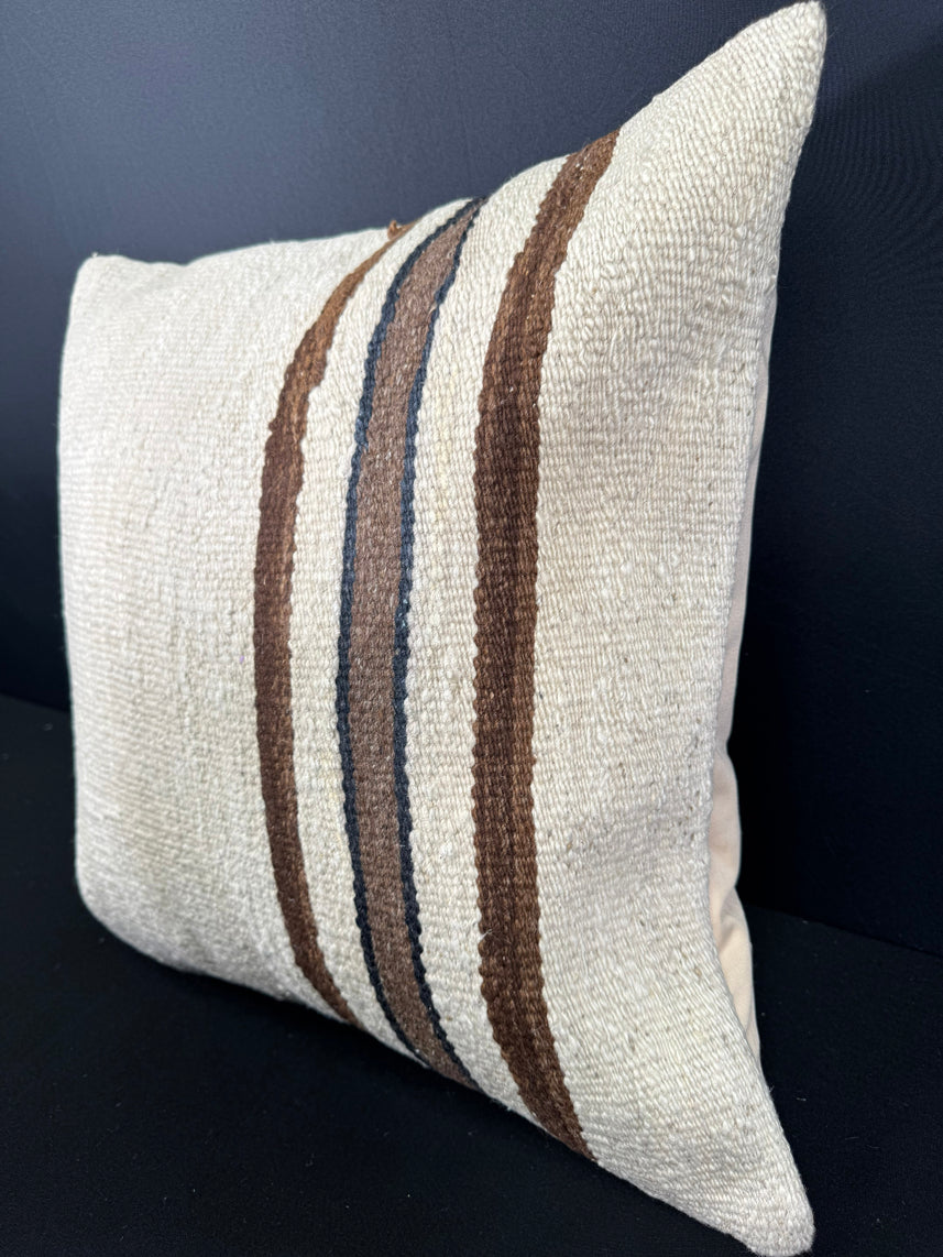 Turkish Hemp Pillow Cushion Natural Beige Brown Cushion Cover 20x20 #30618