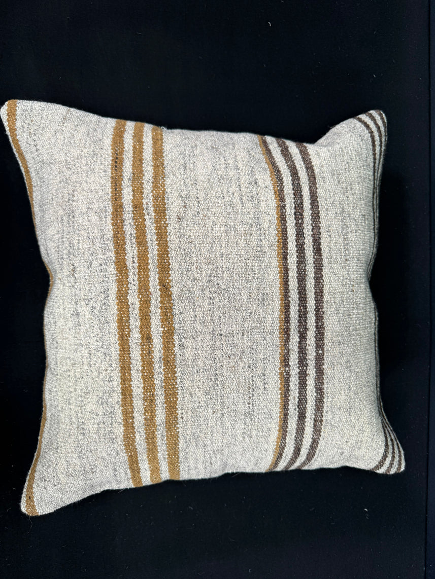Turkish Hemp Pillow Cushion Natural Beige Brown Cushion Cover 20x20 #30599
