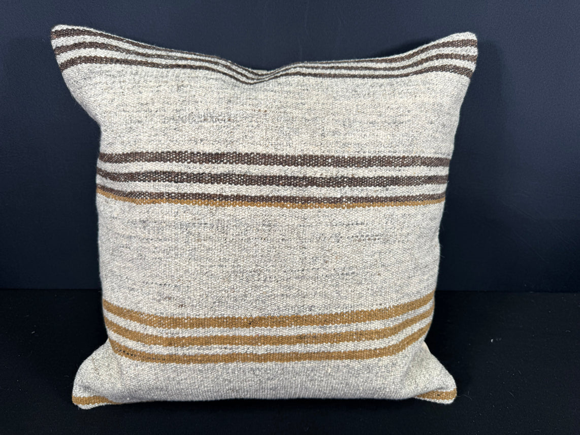 Turkish Hemp Pillow Cushion Natural Beige Brown Cushion Cover 20x20 #30599