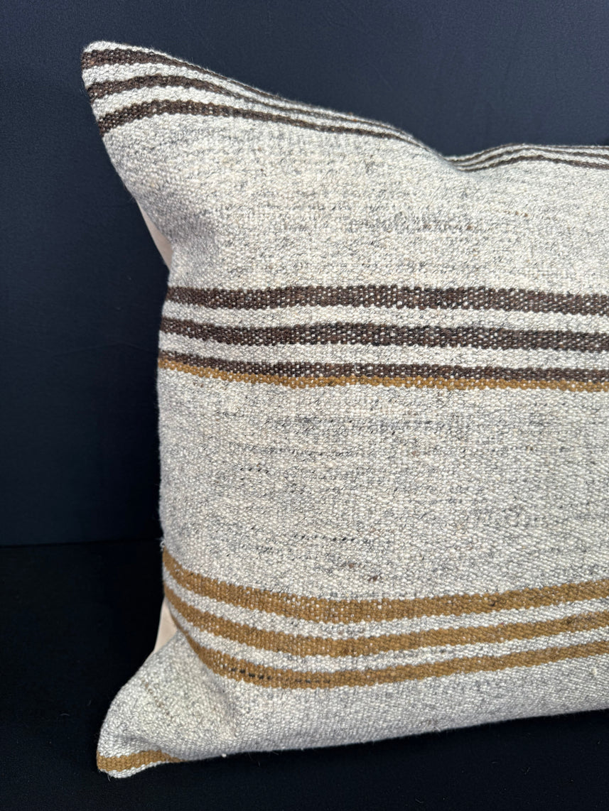 Turkish Hemp Pillow Cushion Natural Beige Brown Cushion Cover 20x20 #30599