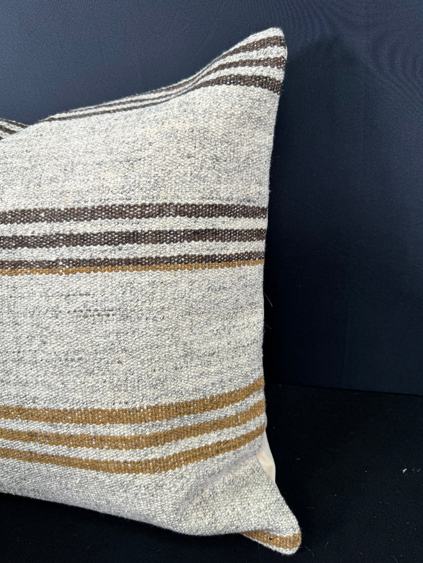 Turkish Hemp Pillow Cushion Natural Beige Brown Cushion Cover 20x20 #30599