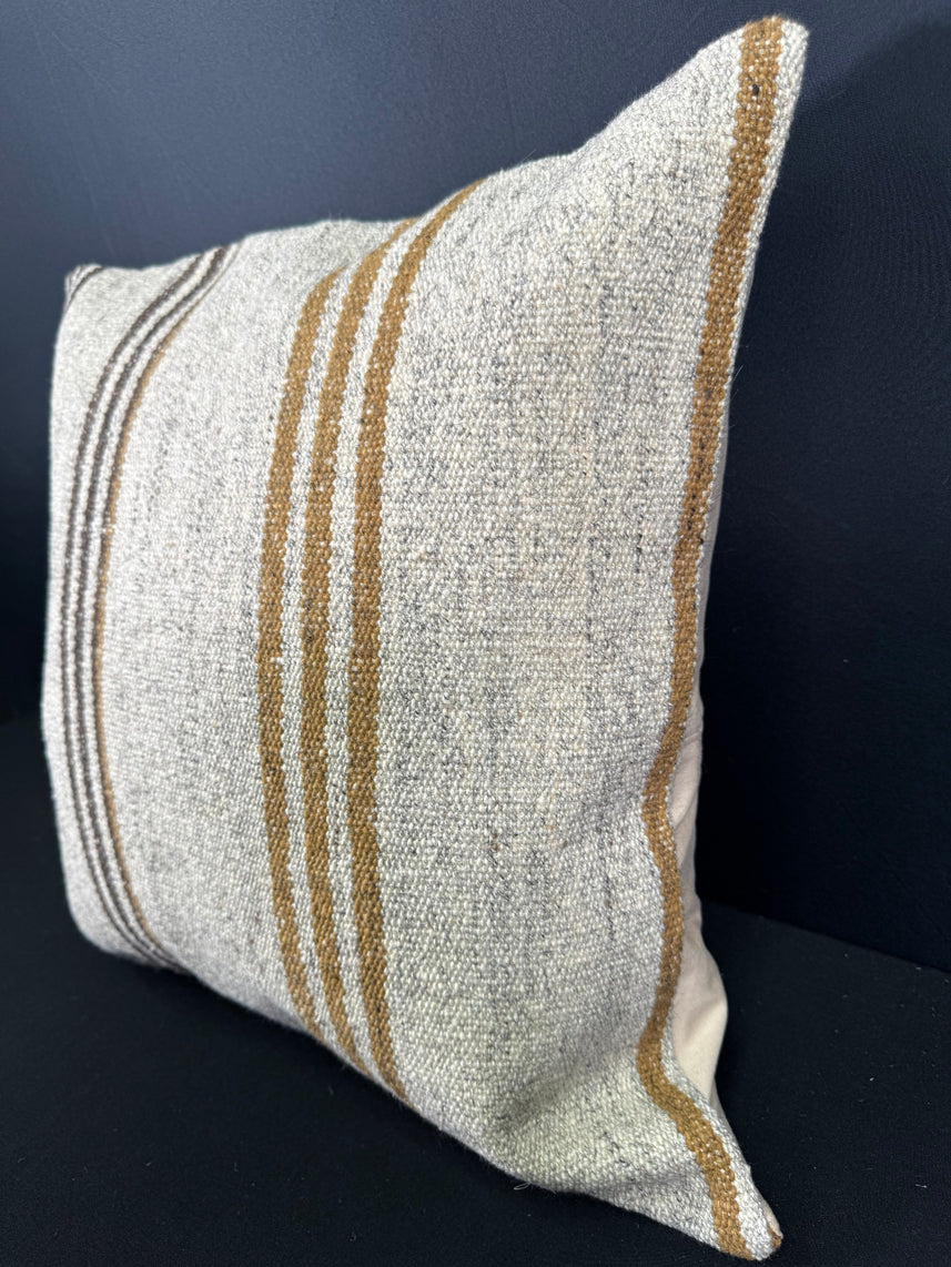 Turkish Hemp Pillow Cushion Natural Beige Brown Cushion Cover 20x20 #30599