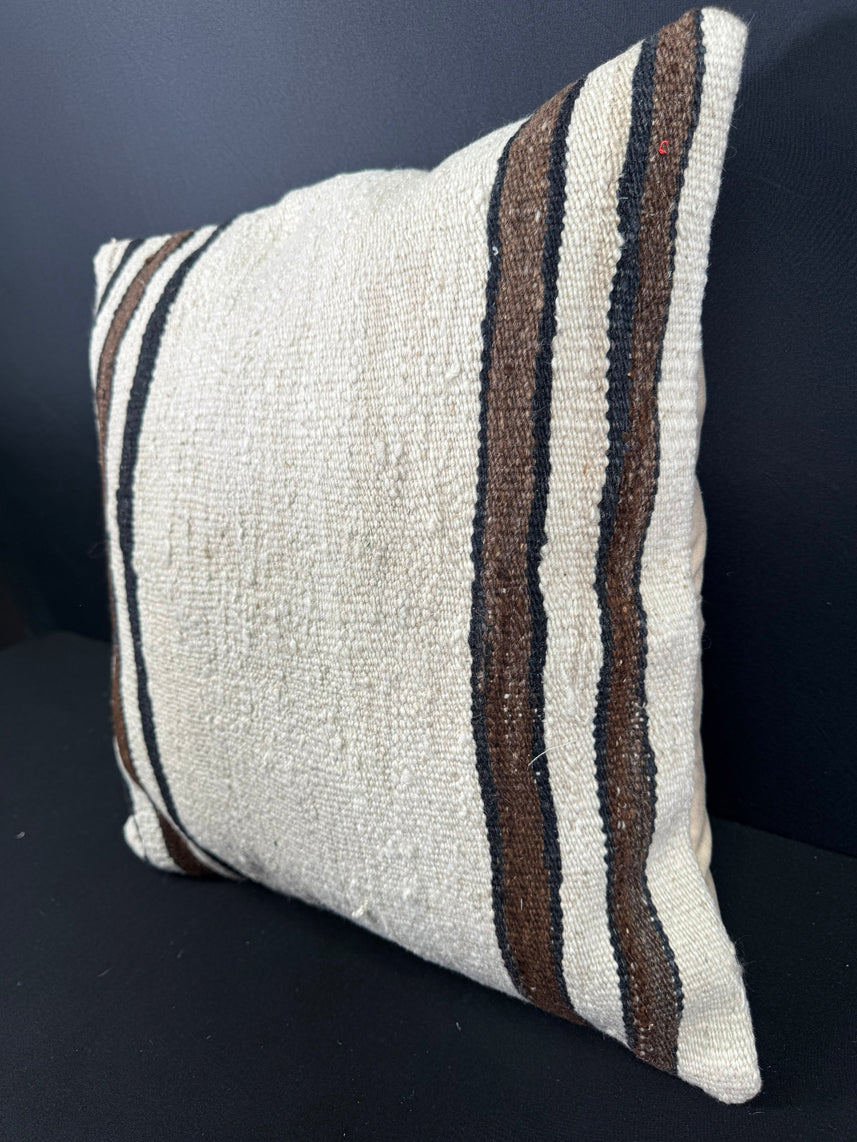 Turkish Hemp Pillow Cushion Natural Beige Brown Cushion Cover 20x20 #30669