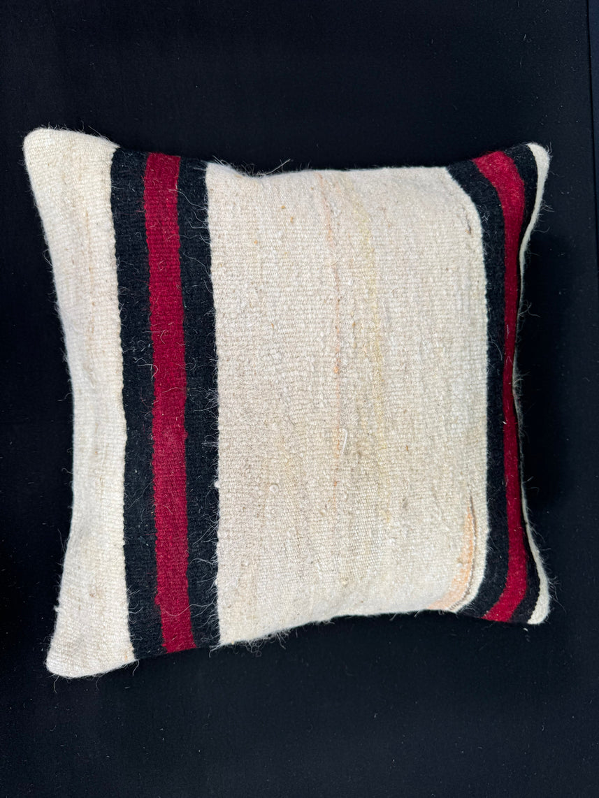 Turkish Hemp Pillow Cushion Natural Beige Black Cushion Cover 20x20 #30654