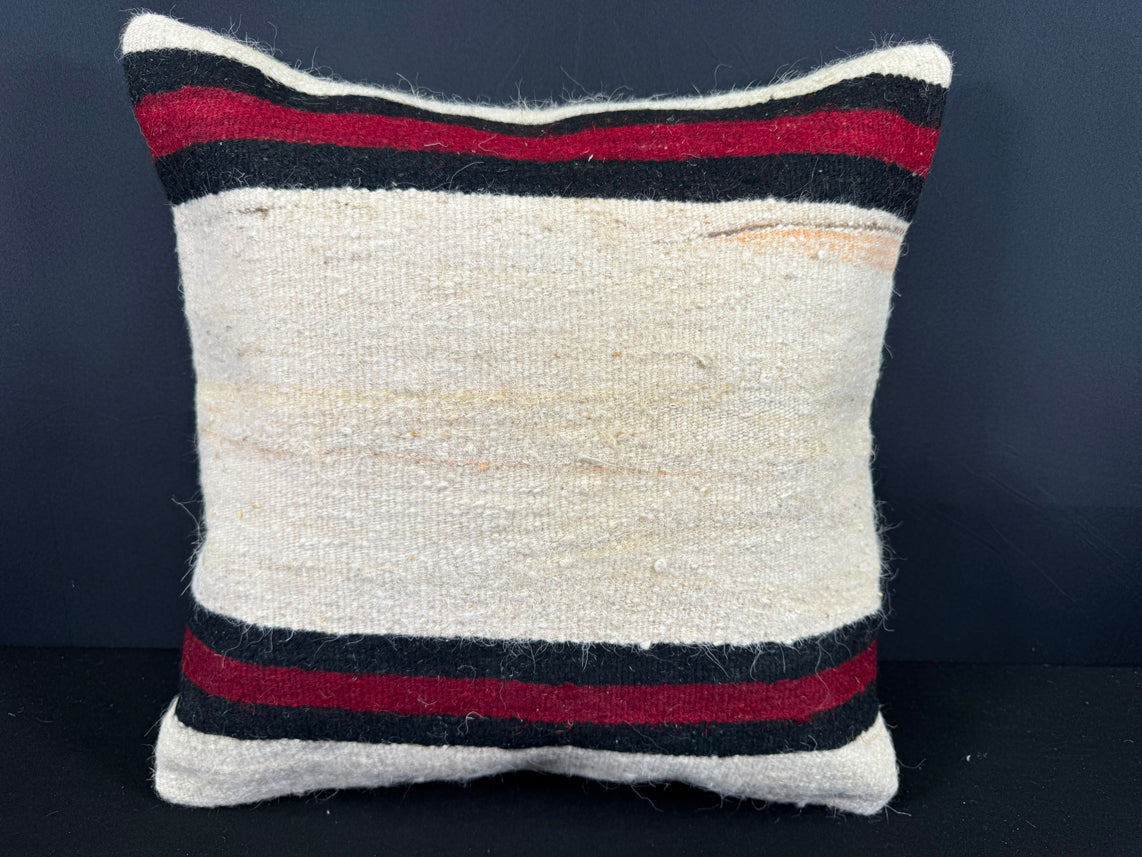 Turkish Hemp Pillow Cushion Natural Beige Black Cushion Cover 20x20 #30654
