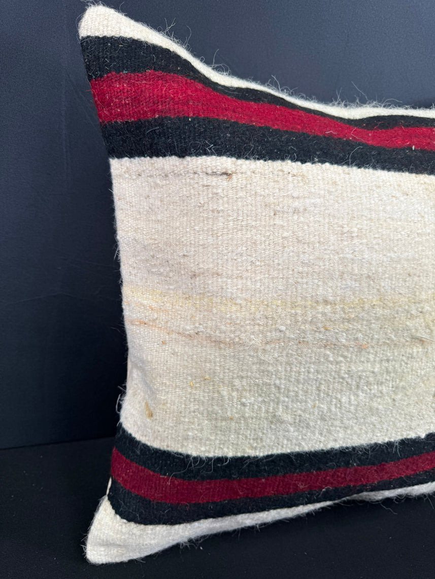 Turkish Hemp Pillow Cushion Natural Beige Black Cushion Cover 20x20 #30654