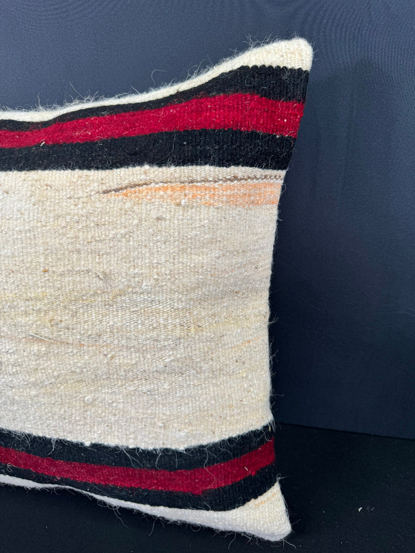 Turkish Hemp Pillow Cushion Natural Beige Black Cushion Cover 20x20 #30654