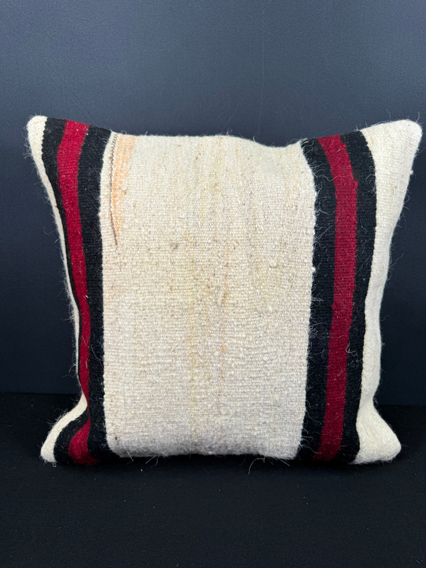 Turkish Hemp Pillow Cushion Natural Beige Black Cushion Cover 20x20 #30654