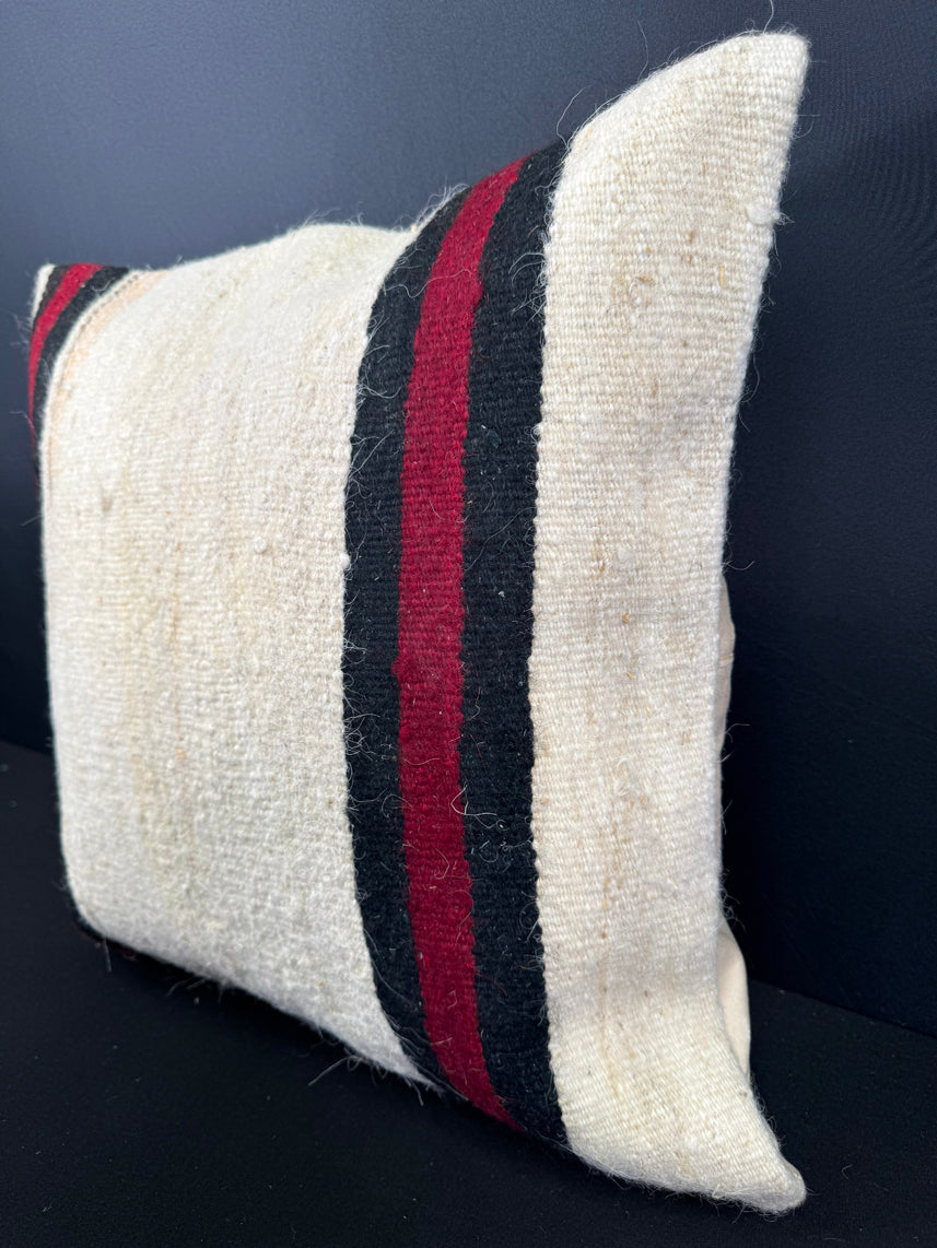 Turkish Hemp Pillow Cushion Natural Beige Black Cushion Cover 20x20 #30654