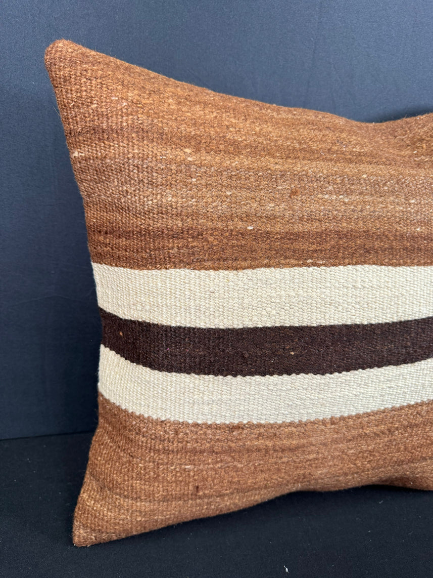 Turkish Hemp Pillow Cushion Natural Beige Brown Cushion Cover 20x20 #30653