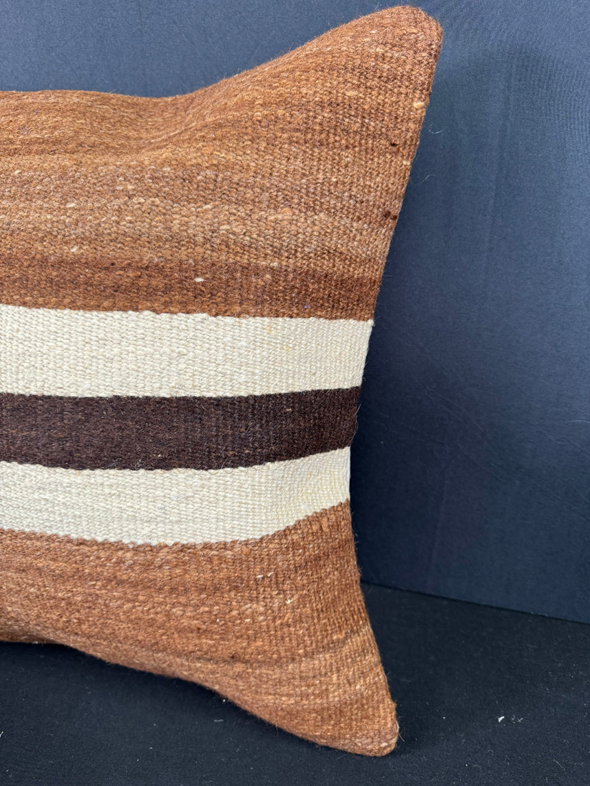 Turkish Hemp Pillow Cushion Natural Beige Brown Cushion Cover 20x20 #30653