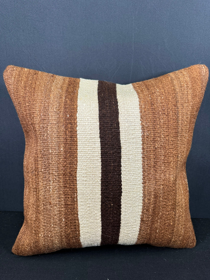 Turkish Hemp Pillow Cushion Natural Beige Brown Cushion Cover 20x20 #30653