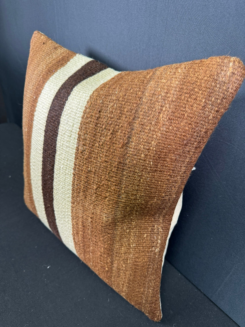 Turkish Hemp Pillow Cushion Natural Beige Brown Cushion Cover 20x20 #30653