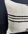 Turkish Hemp Pillow Cushion Natural Beige Black Cushion Cover 20x20 #30651
