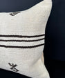 Turkish Hemp Pillow Cushion Natural Beige Black Cushion Cover 20x20 #30651