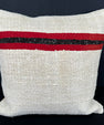 Turkish Hemp Pillow Cushion Natural Beige Red Cushion Cover 20x20 #30647