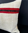 Turkish Hemp Pillow Cushion Natural Beige Red Cushion Cover 20x20 #30647