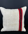 Turkish Hemp Pillow Cushion Natural Beige Red Cushion Cover 20x20 #30647