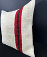 Turkish Hemp Pillow Cushion Natural Beige Red Cushion Cover 20x20 #30647