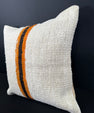 Turkish Hemp Pillow Cushion Natural Beige Orange Cushion Cover 20x20 #30598