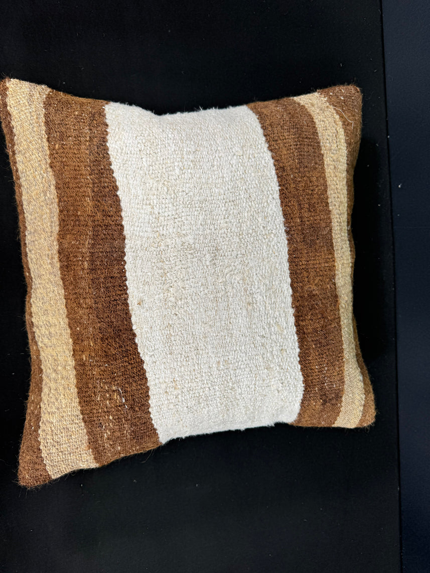 Turkish Hemp Pillow Cushion Natural Beige Brown Cushion Cover 20x20 #30596