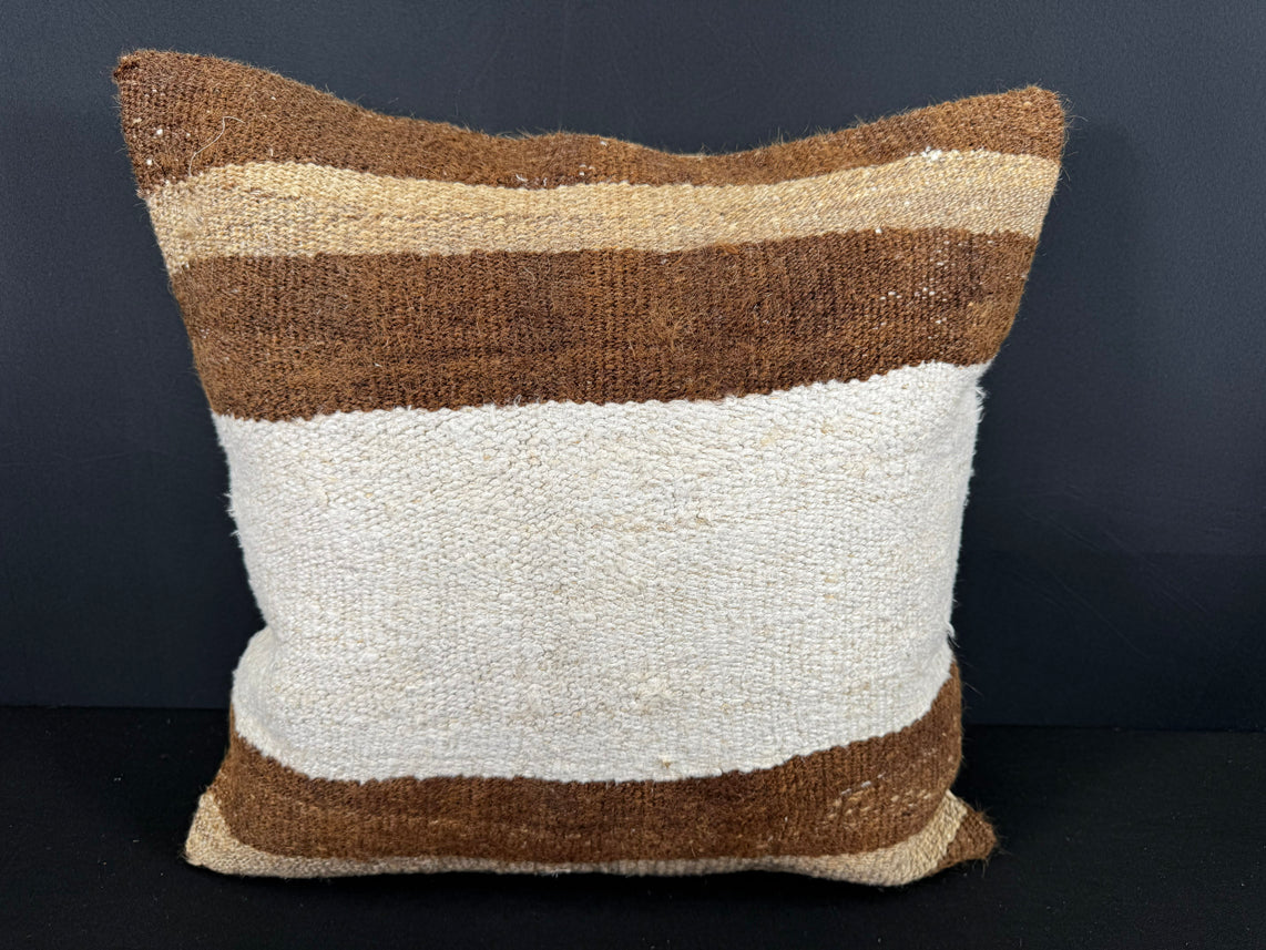 Turkish Hemp Pillow Cushion Natural Beige Brown Cushion Cover 20x20 #30596