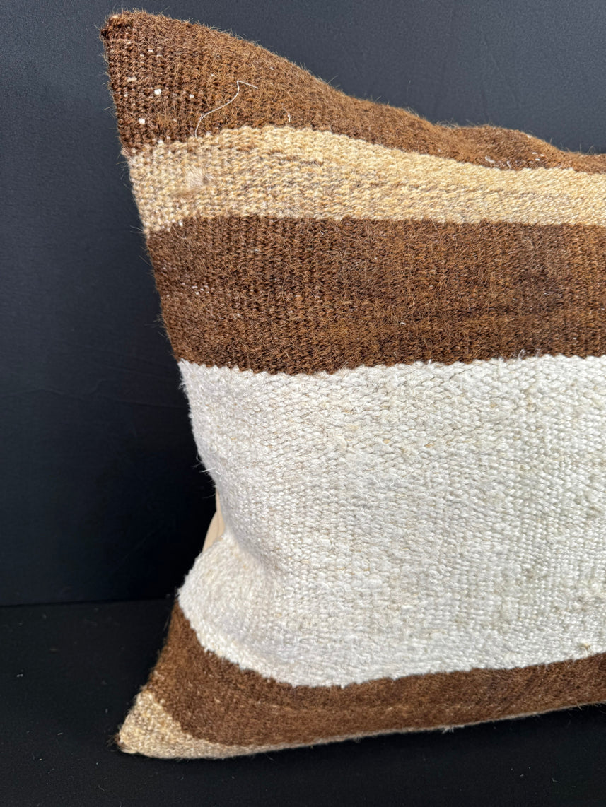 Turkish Hemp Pillow Cushion Natural Beige Brown Cushion Cover 20x20 #30596