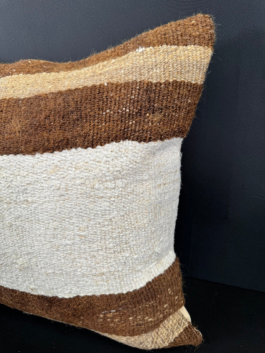 Turkish Hemp Pillow Cushion Natural Beige Brown Cushion Cover 20x20 #30596