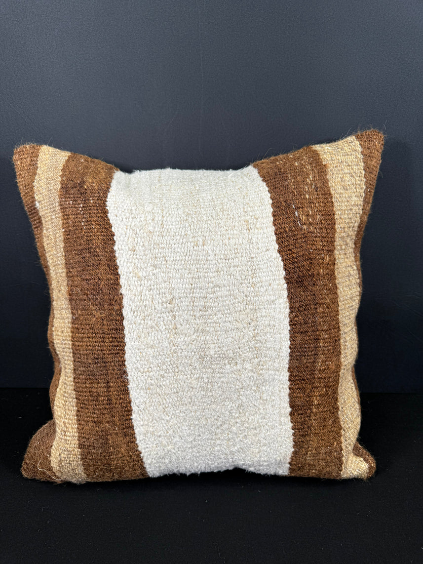 Turkish Hemp Pillow Cushion Natural Beige Brown Cushion Cover 20x20 #30596