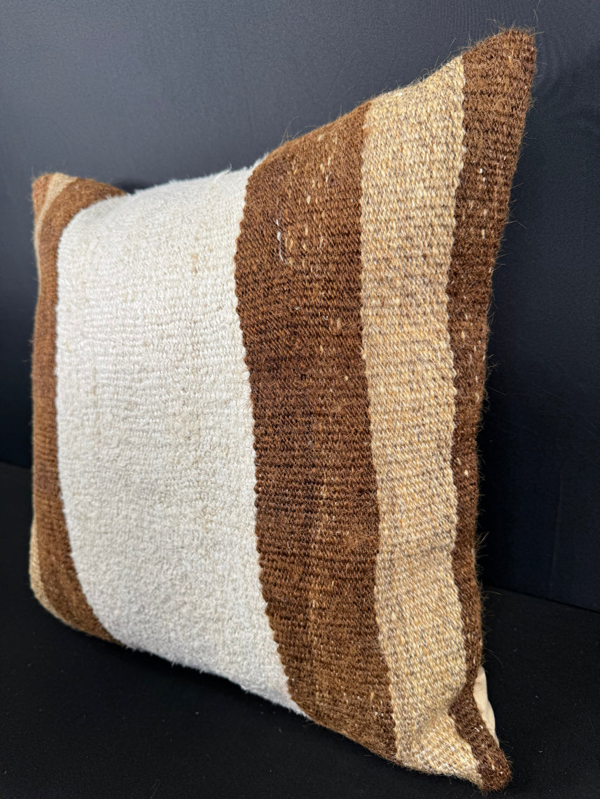 Turkish Hemp Pillow Cushion Natural Beige Brown Cushion Cover 20x20 #30596