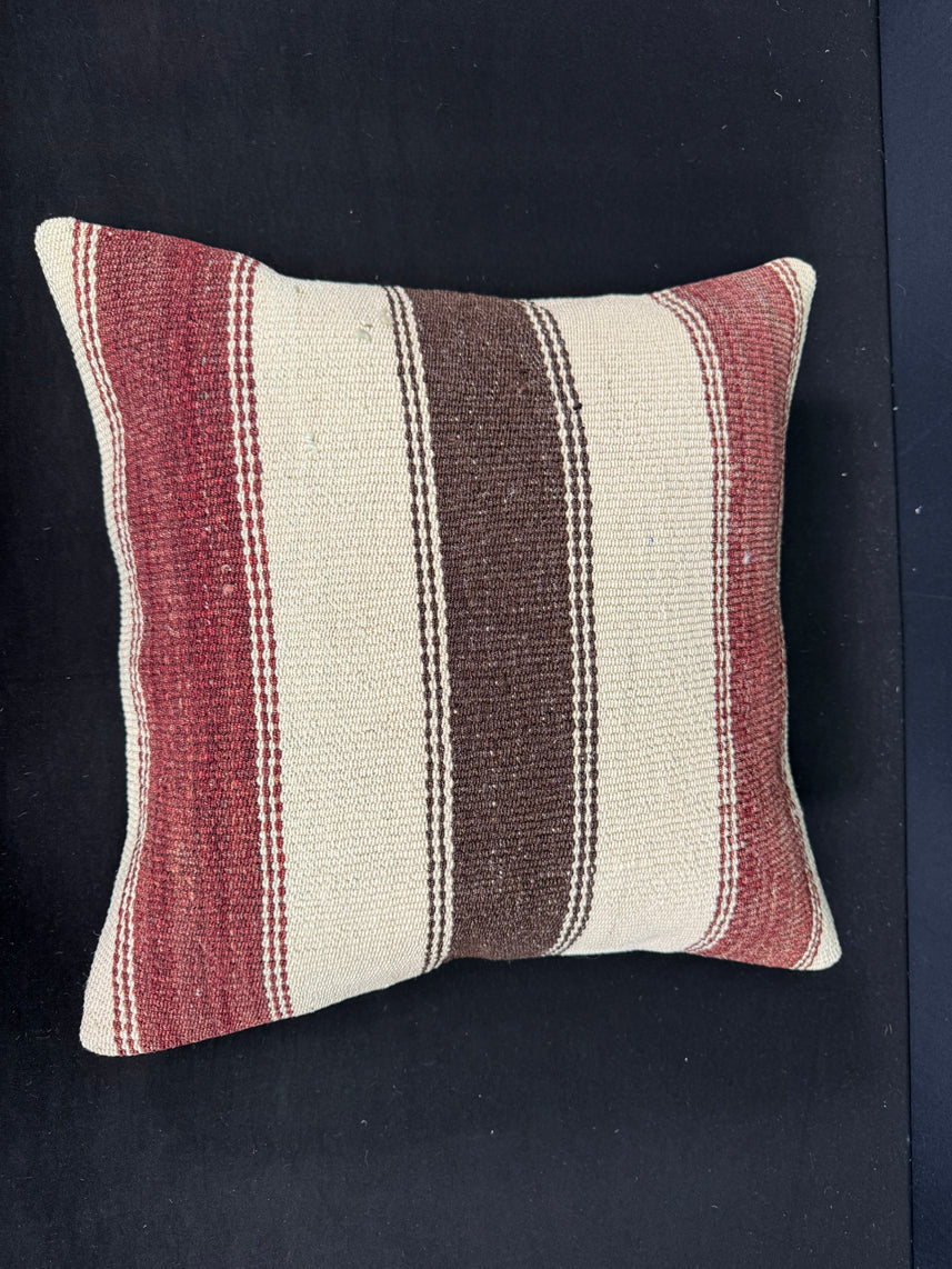 Turkish Hemp Pillow Cushion Natural Beige Red Cushion Cover 20x20 #30686
