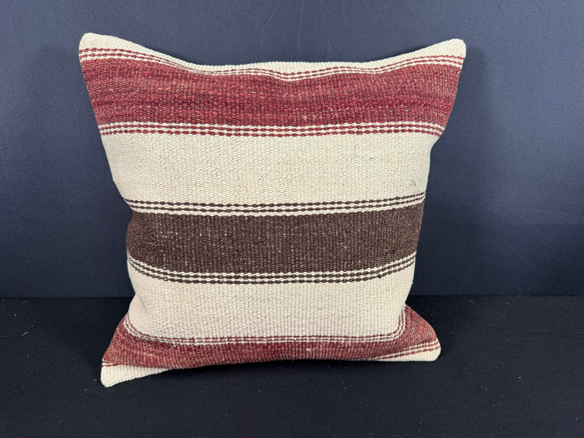 Turkish Hemp Pillow Cushion Natural Beige Red Cushion Cover 20x20 #30686
