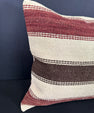 Turkish Hemp Pillow Cushion Natural Beige Red Cushion Cover 20x20 #30686