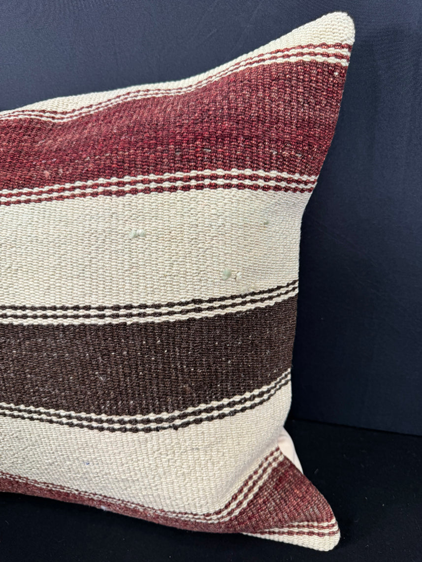 Turkish Hemp Pillow Cushion Natural Beige Red Cushion Cover 20x20 #30686
