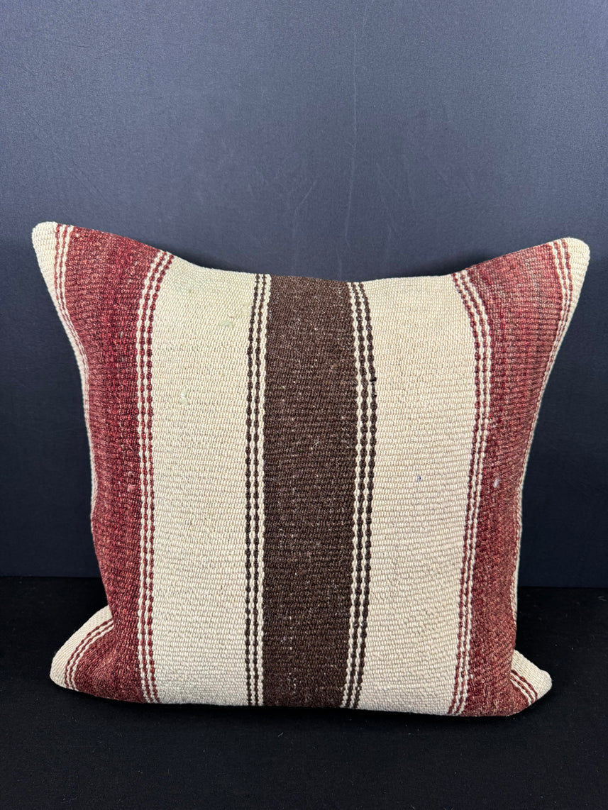 Turkish Hemp Pillow Cushion Natural Beige Red Cushion Cover 20x20 #30686