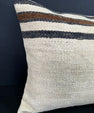 Turkish Hemp Pillow Cushion Natural Beige Black Cushion Cover 20x20 #30685