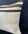 Turkish Hemp Pillow Cushion Natural Beige Black Cushion Cover 20x20 #30685