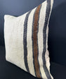 Turkish Hemp Pillow Cushion Natural Beige Black Cushion Cover 20x20 #30685