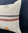 Turkish Hemp Pillow Cushion Natural Beige Red Cushion Cover 20x20 #30684