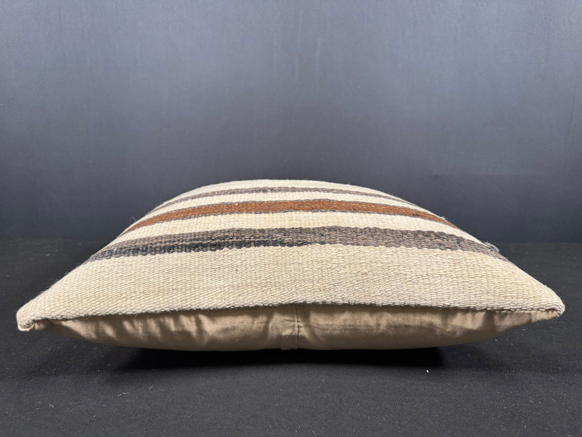 Turkish Hemp Pillow Cushion Natural Beige Black Cushion Cover 20x20 #30682