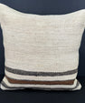Turkish Hemp Pillow Cushion Natural Beige Black Cushion Cover 20x20 #30682