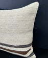Turkish Hemp Pillow Cushion Natural Beige Black Cushion Cover 20x20 #30682
