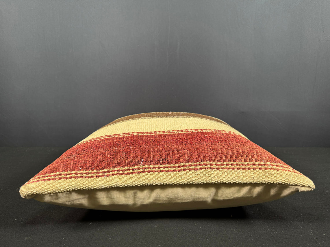 Turkish Hemp Pillow Cushion Natural Beige Red Cushion Cover 20x20 #30600