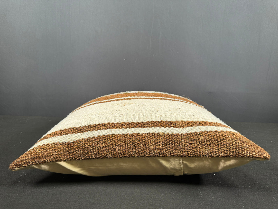 Turkish Hemp Pillow Cushion Natural Beige Brown Cushion Cover 20x20 #30592
