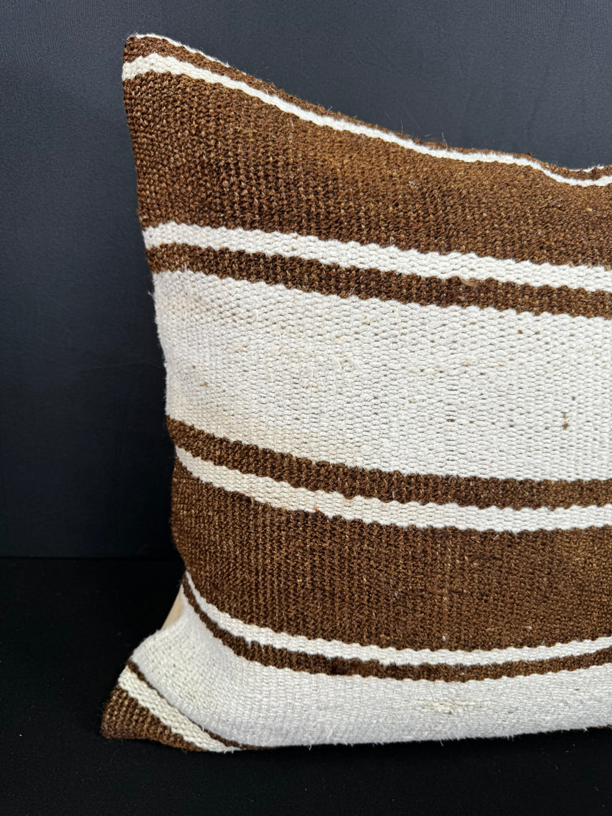 Turkish Hemp Pillow Cushion Natural Beige Brown Cushion Cover 20x20 #30592
