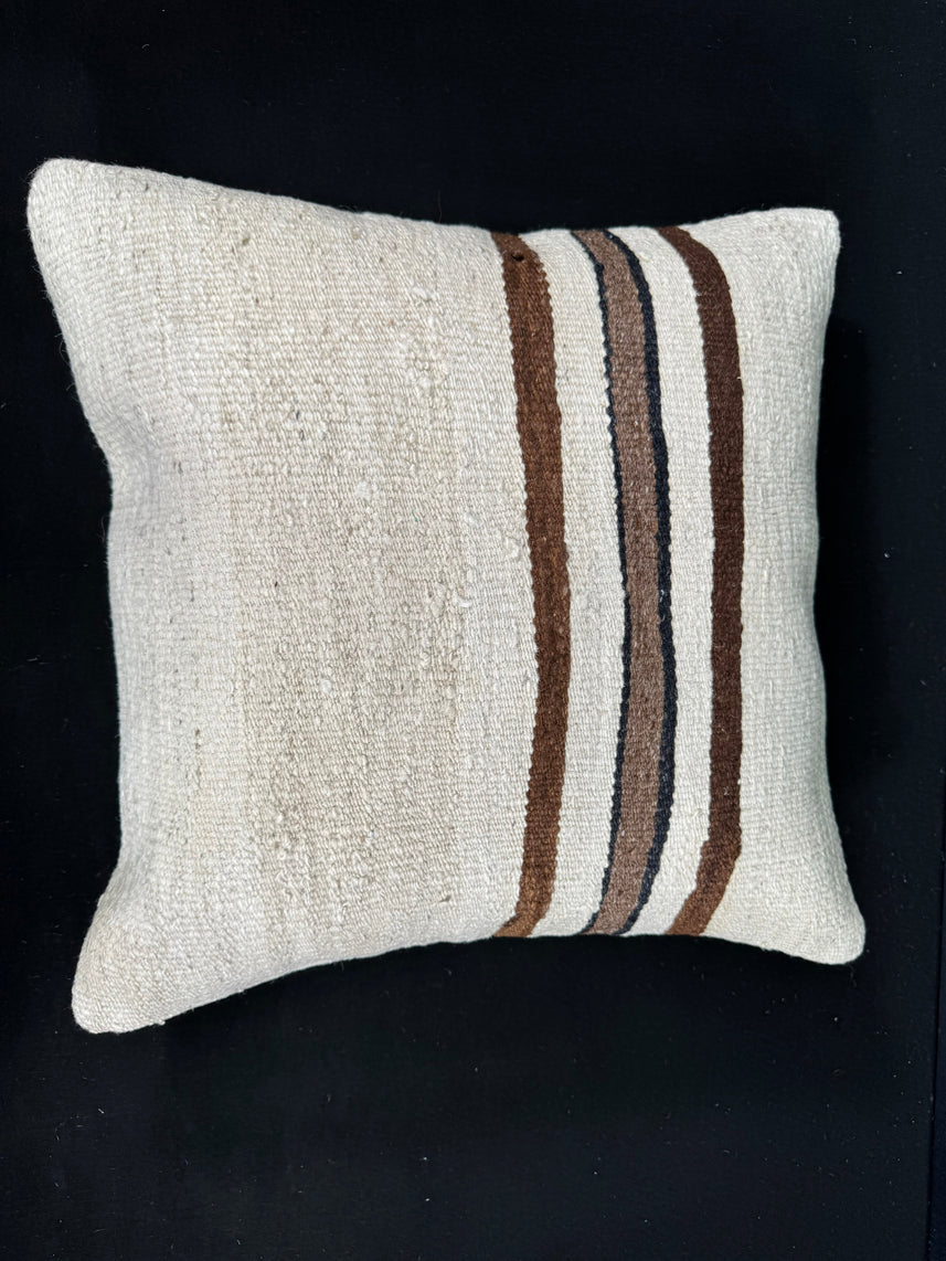 Turkish Hemp Pillow Cushion Natural Beige Brown Cushion Cover 20x20 #30681